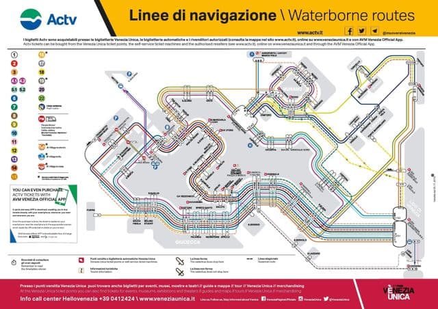 Mapa de la estación de autobuses de Venecia