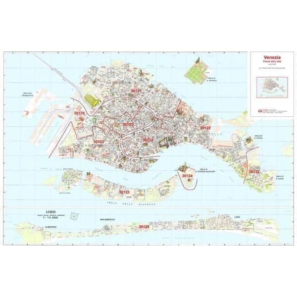 Mapa de códigos postales de Venecia