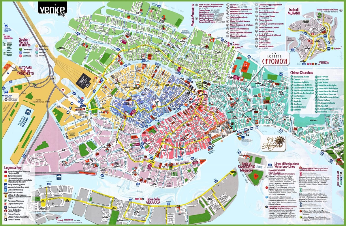 Mapa de carreteras de Venecia